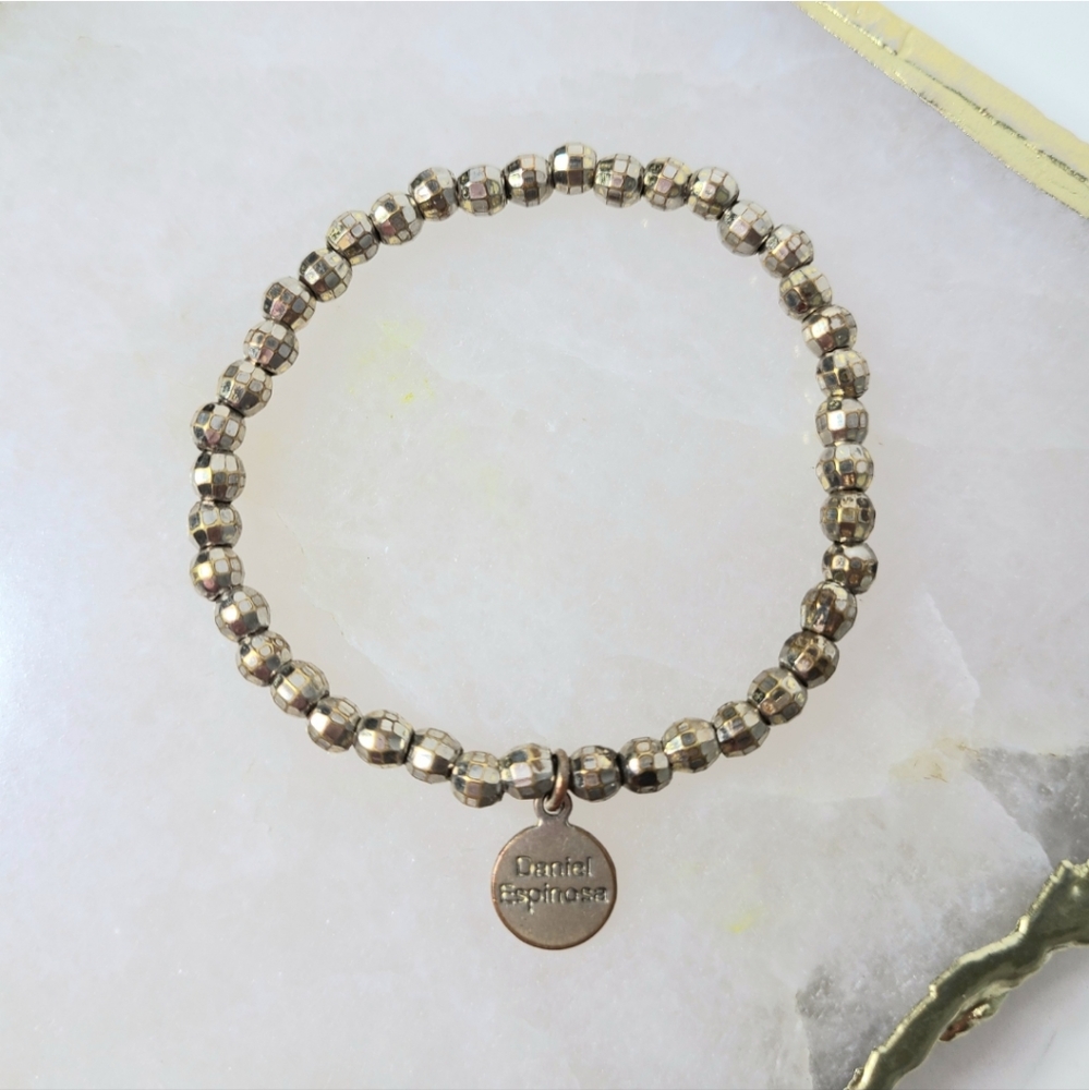 Daniel Espinosa Gold Tone Nugget Stretch Charm Bracelet